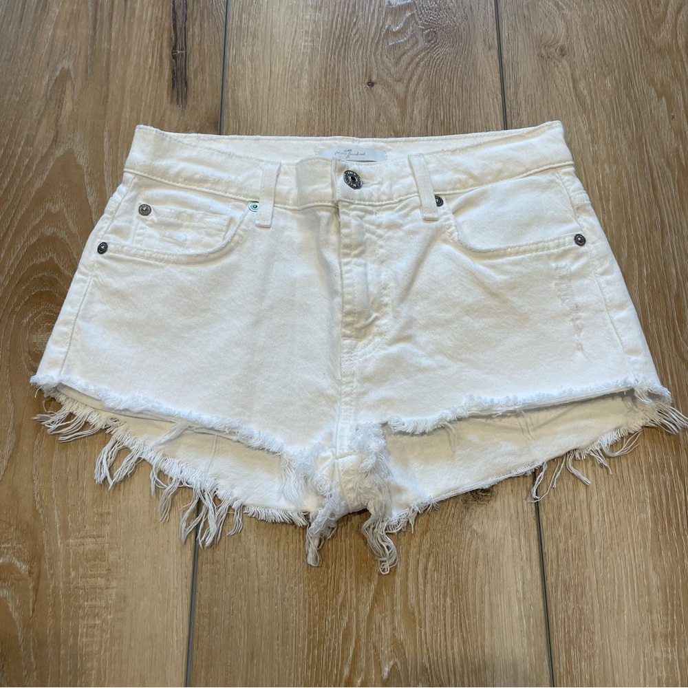 7 For All Man Kind White Denim Short
